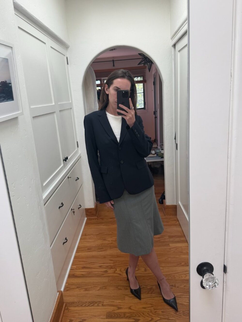 Theory Carissa Navy Blazer Size 8 Wool Blend Tailored Jacket